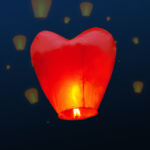 Heart Shape Sky Lanterns BIG size